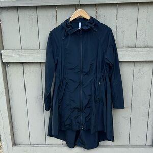 Athleta Women's Lightweight Hooded Rain Coat Rain Jacket Windbreaker Black XXS